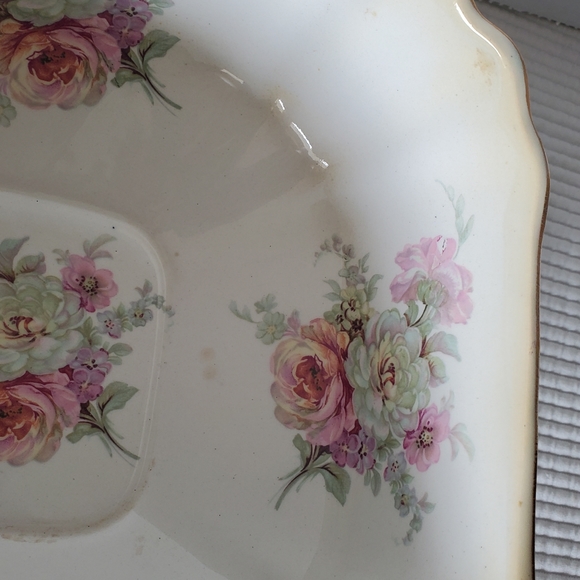 Olde Foley James Kent Ltd Staffordshire England Bowl Spoon Floral Chinese Rose - Picture 10 of 16